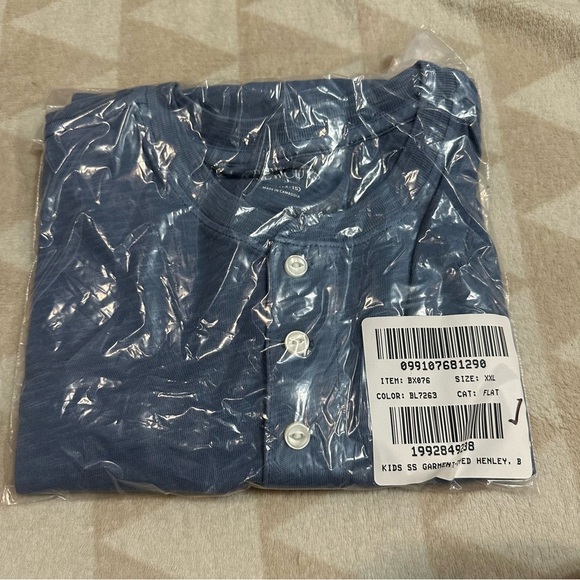 J crew creek blue Kids' short-sleeve garment-dyed henley - Picture 4 of 4